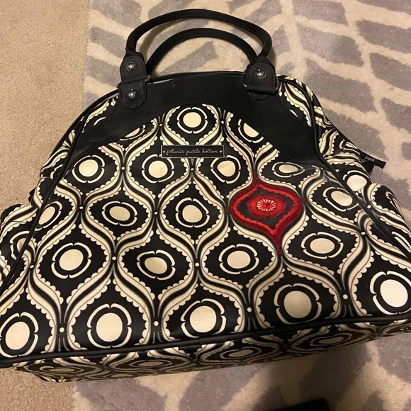 Petunia Pickle Bottom black and white convertible diaper bag - Picture 7 of 8